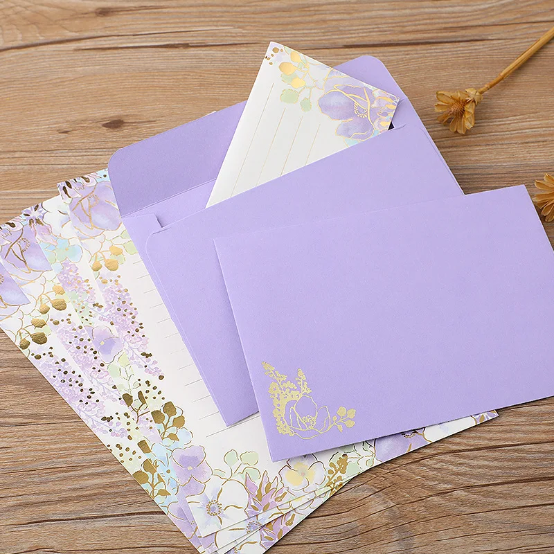 

Creative envelope letter set, antique hot stamping A5 set of letters, exquisite and cute colored Western style envelopes