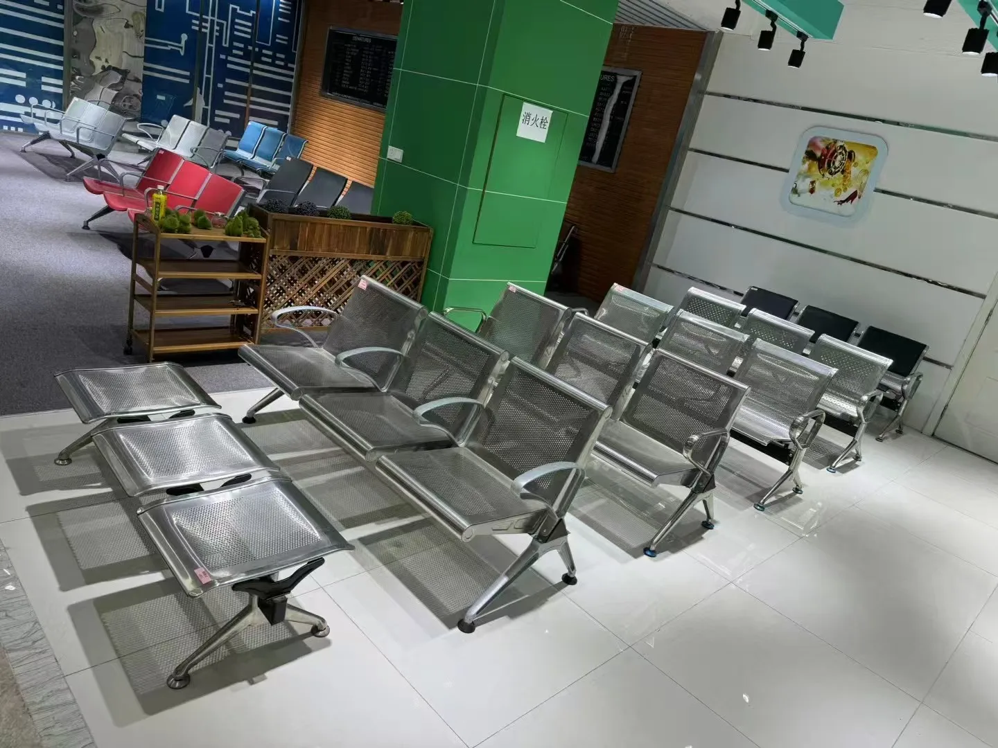 Factory Wholesale Hospital Waiting Room Chairs 3-seater Airport Stainless Steel Waiting Chair