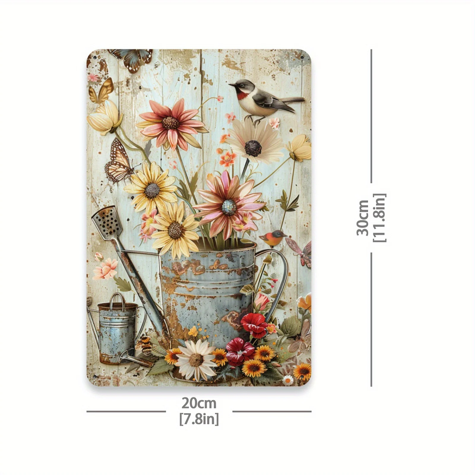 قطعة واحدة من لافتة القصدير المعدنية العتيقة ذات الأسطوانة الحديدية، مقاس 8 × 12 بوصة - متينة وقابلة لإعادة الاستخدام، ألوان مختلطة، سهلة التركيب، مثالية f #2