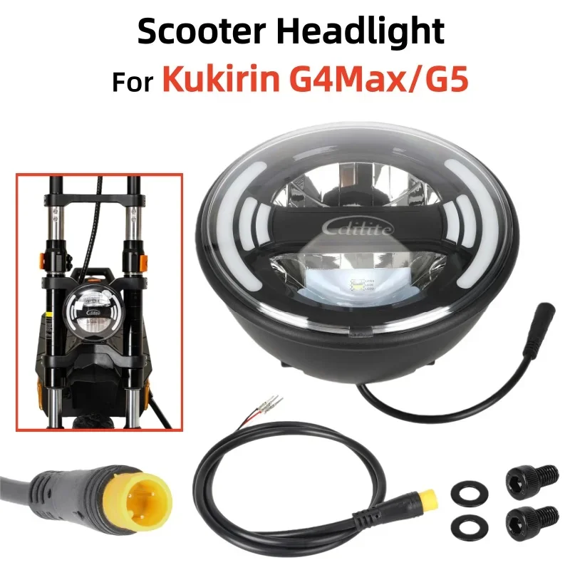 

G4 Max G5 Headlight with Light Adapter Cable for KUGOO Kukirin Electric Scooter Original Front Light Kickscooter Lighting Light