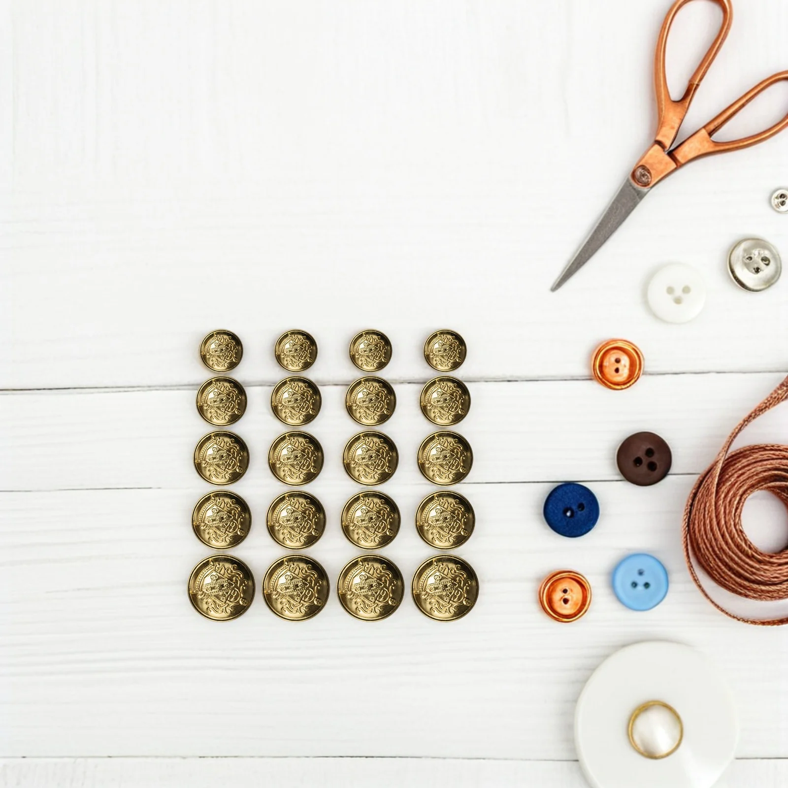 

50Pcs DIY Vintage Brass Buttons Sewing Button Accessories Clothing Replacement Decorative Metal Buttons for Suits Shirts