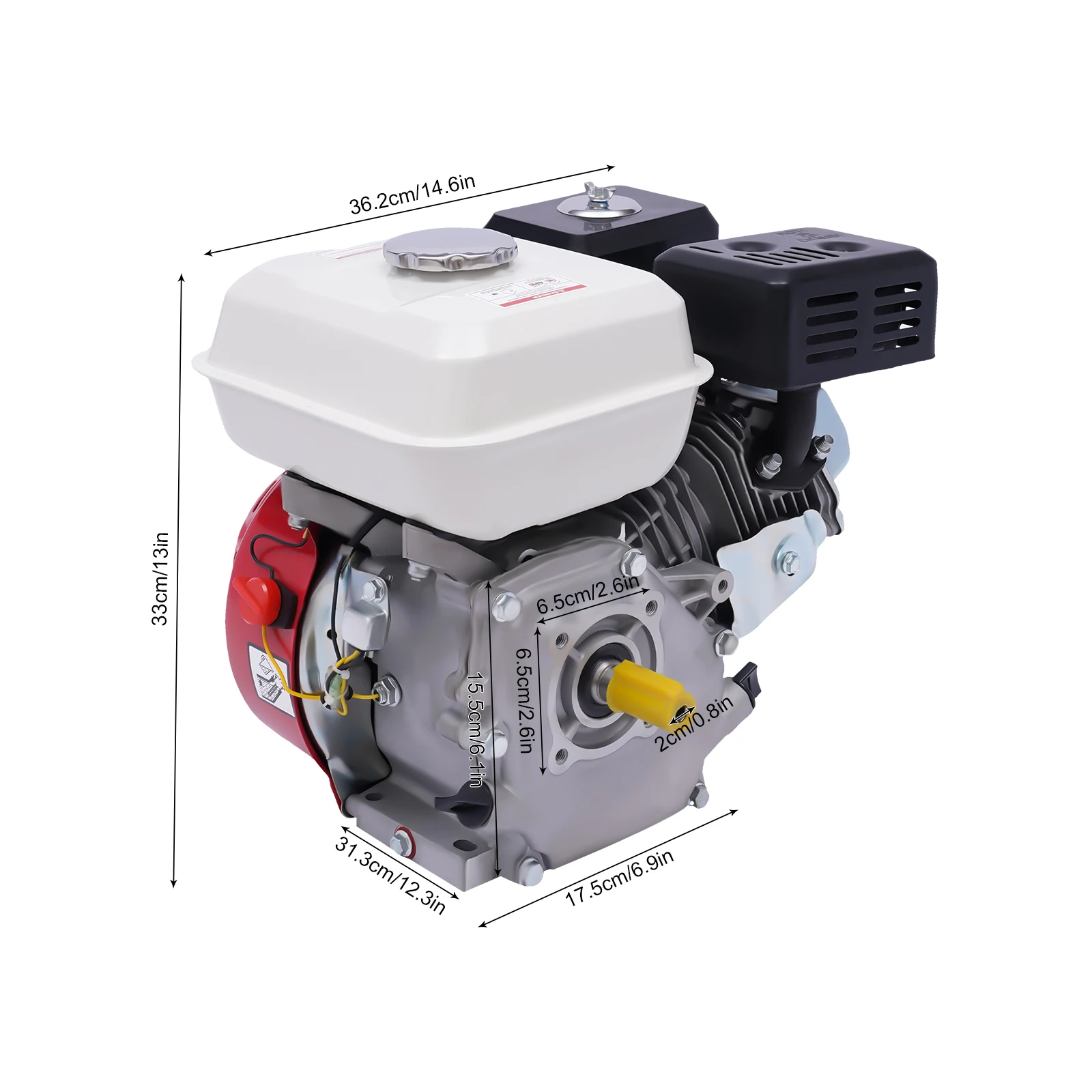 4-takt benzine-benzinemotoren 1 cilinder luchtkoeling 7,5 pk Kart-motor Sterk vermogen Rotavator hogedrukreinigermotor 5100 W / 40