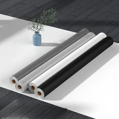 60CM 껍질과 스틱 비닐 벽지 매트 블랙 그레이 화이트 벽용 이동식 두꺼운 접촉 용지 주방 조리대 캐비닛