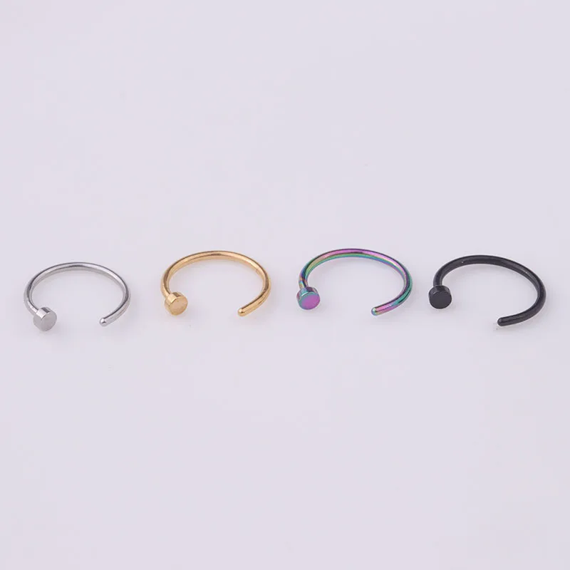 6pcs/lot Punk Jewelry Fake Nose Rings Hoop Lip Nose Rings C Shape Small Thin Non-Piercing Jewelry for Women Men view 5