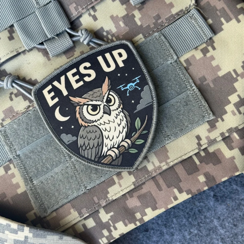 Hook Eye Fastener - Gedrukte Tactische Uilenpatch Eyes Up Drone