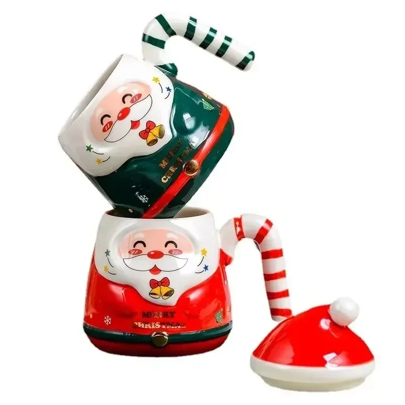 Set regalo di tazze e piatti natalizi festivi-bicchieri di babbo natale in ceramica