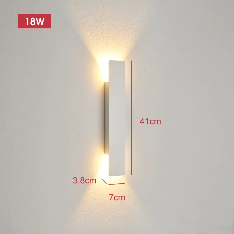 Outdoor Waterproof Wall Lamps Strip Aluminum Wall Lights 18W LED  White Wall Lamp Bedroom Exterior Outdoor Lighting Fixtures