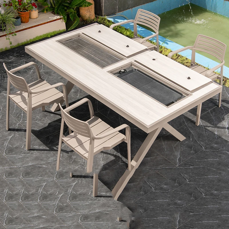 Set di mobili da giardino per scrittura di design Set di mobili da giardino per studio di lusso moderno mobile Mobili per la casa Mesas De Jantar da esterno