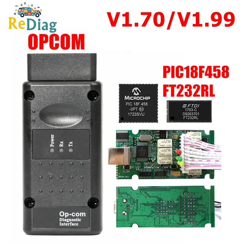 Hot Sale Opcom 2023 200603a OP COM 1.70 1.95 1.99 PIC18F458 FTDI Can be Flash update OBD2 Car CAN BUS Diagnostic Tool For Opel