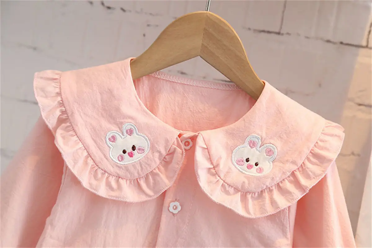 Cute Spring Autumn Children Cotton Clothes Baby Girls Suit fot cute top+ denim Pants 2Pcs/sets Out Kid Fashion Clothing sets