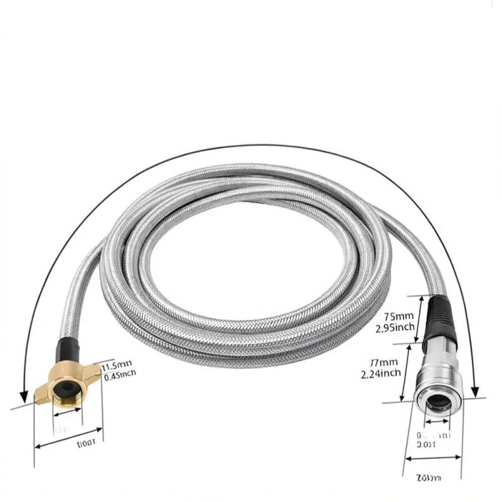 For Wanjiu Truck Air Tank Filling Hose Copper Nut Stainless Steel Braided Hose Auto Lock Quick Connector Fitting