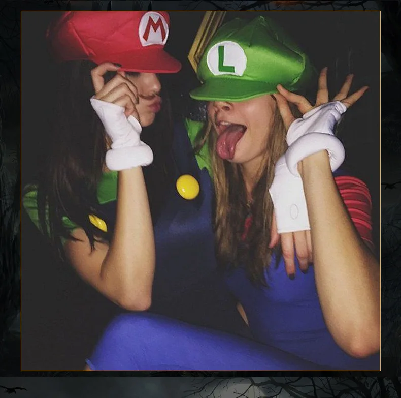 

Super Mario Bros Luigi Cartoon Cosplay Hat Classic Game Anime Figure Halloween Funny Clothes Unisex Kids Adult Cap Party Gifts