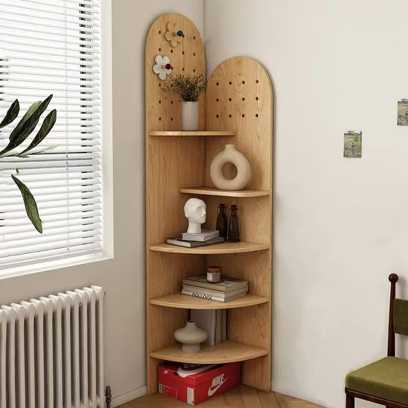 

Solid Wood Wall Mounted Corner Cabinet Small-sized Household Console Table with Corner Shelf Wall Corner Console Tables