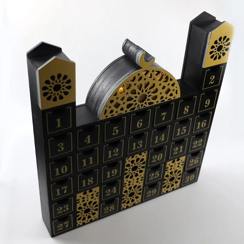 

Светодиодный деревянный календарь обратного отсчета в форме замка, настольное украшение для дома к празднику Ближнего Востока