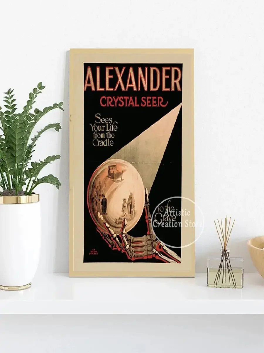 Vintage Circus Kellar Poster  Thurston The Great Magician Kellar Clown Mystery Canvas Art for Home Decor Bar Club Cafe Wall Art