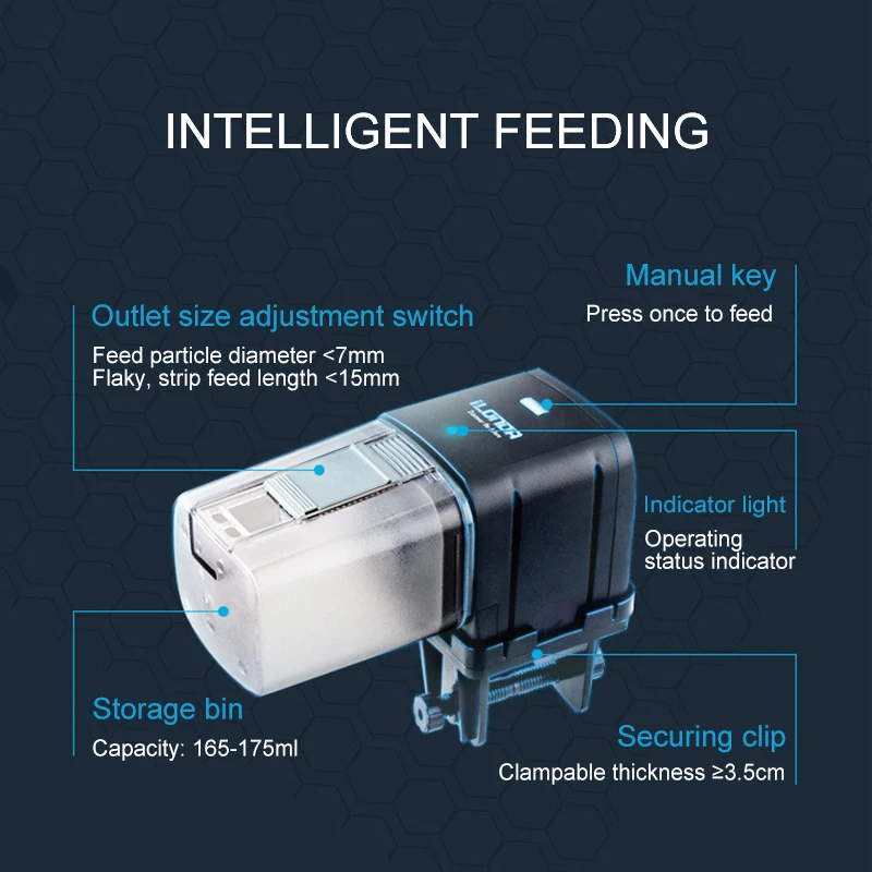 Fish Tank Auto Feeder Automatic Aquarium Food Feeder Remote WIFI Wireless Intelligent Control Feeders Aquarium Accessories 170ml