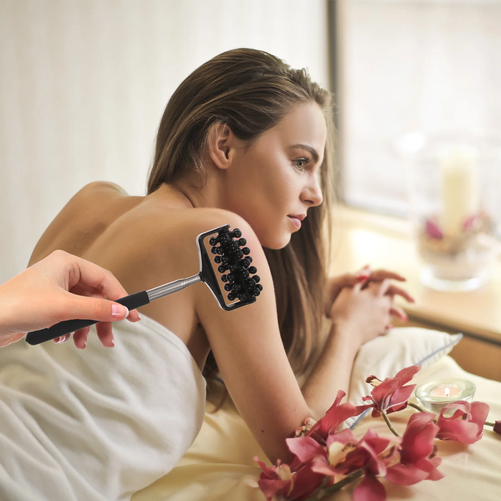 Портативный скребок с колесом, 3 шт., телескопический скребок для спины, массажер для тела из нержавеющей стали, облегчение зуда, универсальный возрастной инструмент