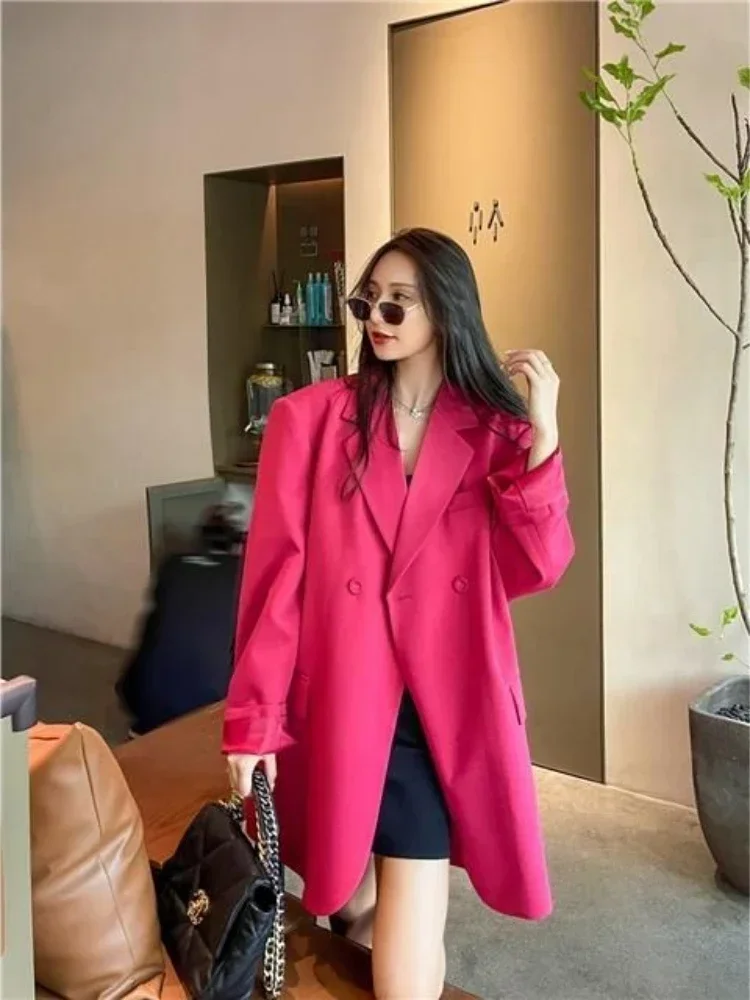

UNXX Vintage Blazer Jacket Female 2024 Spring New Korean Punk Streetwear Fashion Office Lady Oversize Coat Niche Suit Tops Women