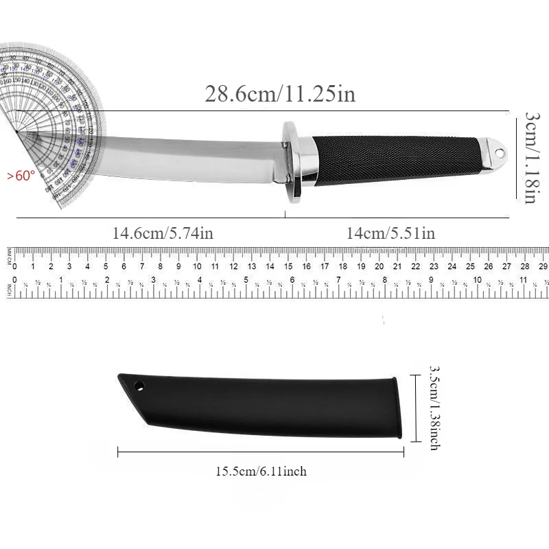 Samurai style kitchen knife sharp Meat cleaver with sheath multi-purpose boning knife kitchen accessories kitchen barbecue lools