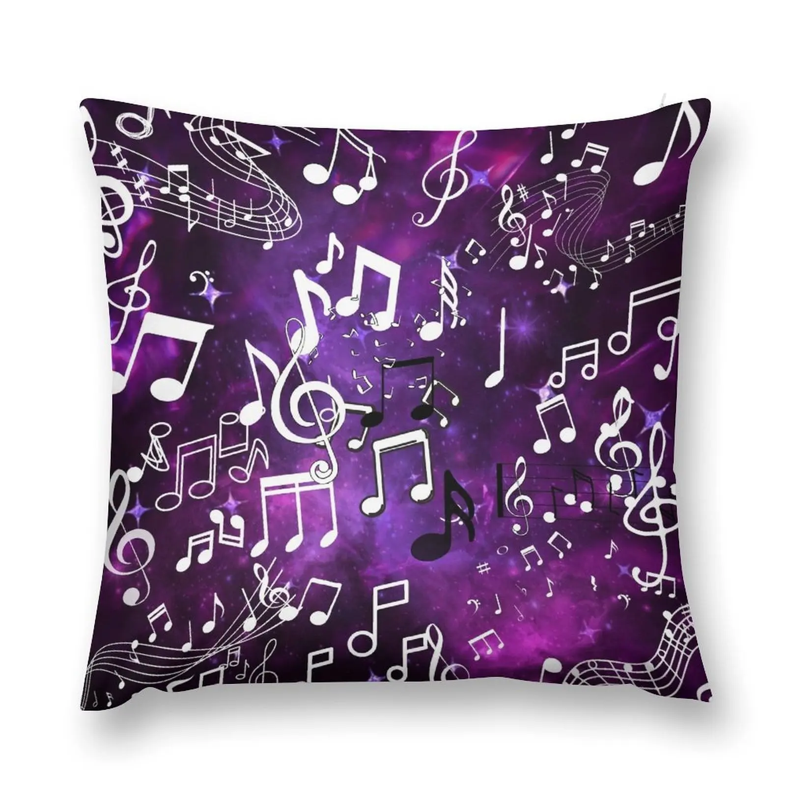 

Purple glow music notes Throw Pillow Sofa Covers For Living Room luxury decor pillow