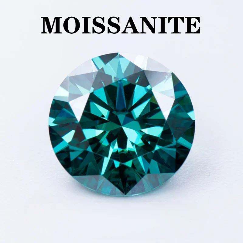 

Moissanite Stone Round Shape 8 Hearts 8 Arrows Natural Emerald Green Color DIY Advanced Jewelry Making Materials with Certifies