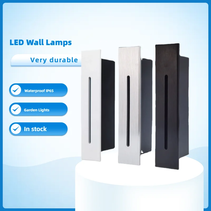 

LED Outdoor Step Lights Indoor Recessed Wall Lamp Staircase Corridor Bedroom Night Light for Steps Ladder