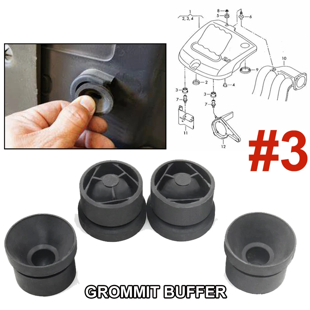 

4Pcs Engine Cover Grommet Rubber Buffer Bumper Grommet Mounting Stop Jounce Bush Protective For VW Polo Beetle Passat CC Touareg