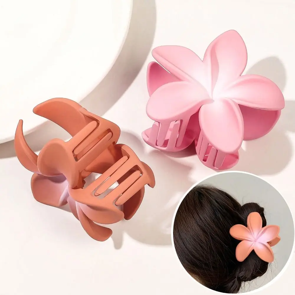 Sweet Hair Clip Frangipani Hair Clips Fashion Gradient Transparent Color Flower Hair Clip Ins Style Plumeria Colorful Hair Clip