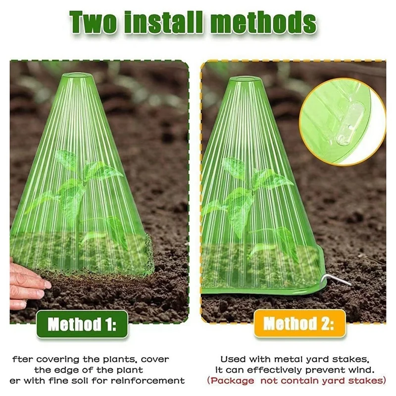 Seedling Protectors Reusable Square Plant Covers For Protecting Plants From Birds, Frost And Snails