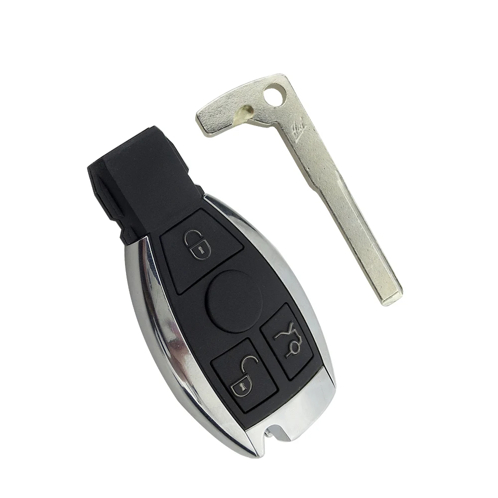 Ocontinent tech-Clé de voiture à distance sans clé, coque de clé de voiture intelligente d'origine, 2/3 boutons, Mercedes Benz Classe A, B, C, E, S, W203, W204