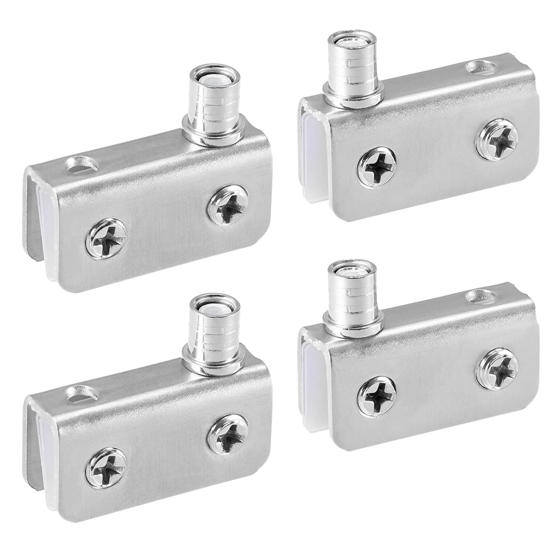 UXCELL 2 Pair Adjustable Glass Door Hinges Clamp Stainless Steel Cabinet Pivot Hinge Clip for 5-8mm/8-10mm Thickness Glass