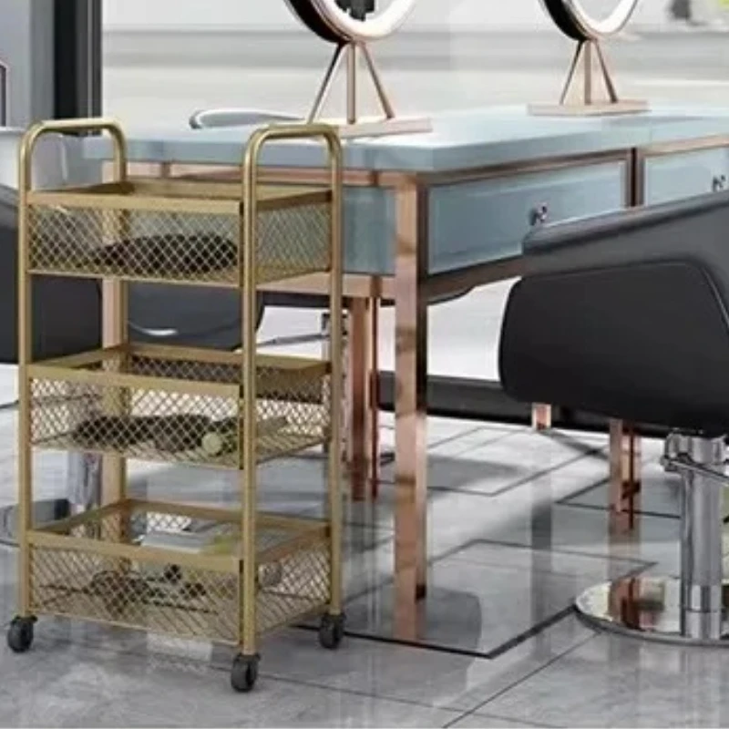 

Minimalism Style Pedicure Trolley Cosmetics Salon Equipment Hairdresser Auxiliary Cart Wheels Hair Saloon Accessories Foldable