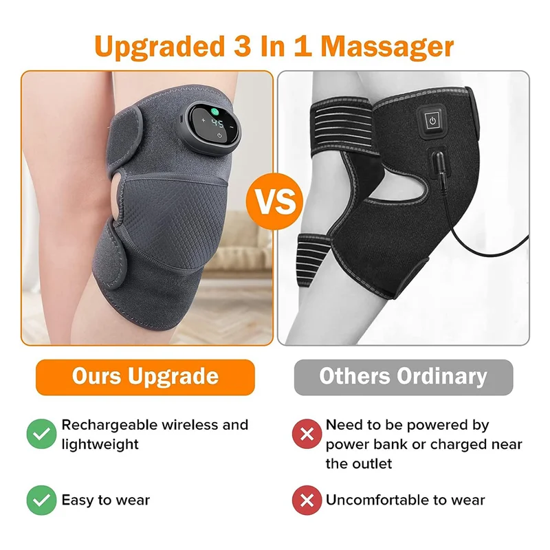 B03B-Compress Massager Knee Shoulder Elbow 3-In-1Heating Vibration Massager, For Pain Relief