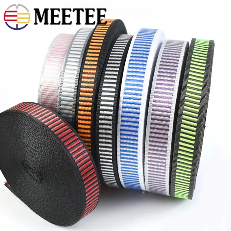 

10/20Meters Nylon Webbing Tape Stripe Ribbon 15/20mm Shoulder Bag Strap Decorative Band Luggage Clothes Belt Sewing Accessories