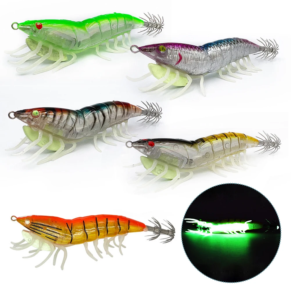 3.0# Luminous Squid Bait Squid Hook Fishing Lures Soft Foot Squid Jig Simulation Silicone Octopus Bait Fishing Tackle Pesca Part 