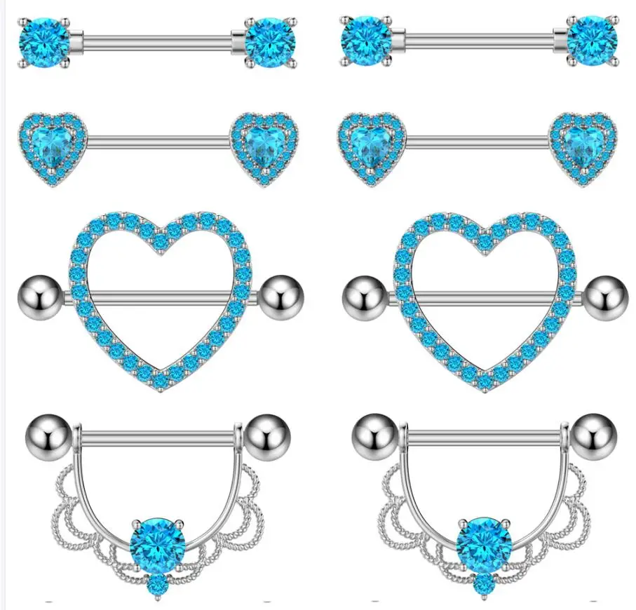 14G Edelstahl Nippelpiercing Set Nippelringe Barbell Pack Rote Kirsche Kuchen Nippel Schmuck Bulk Kristall Nippelpiercings – Detail 17