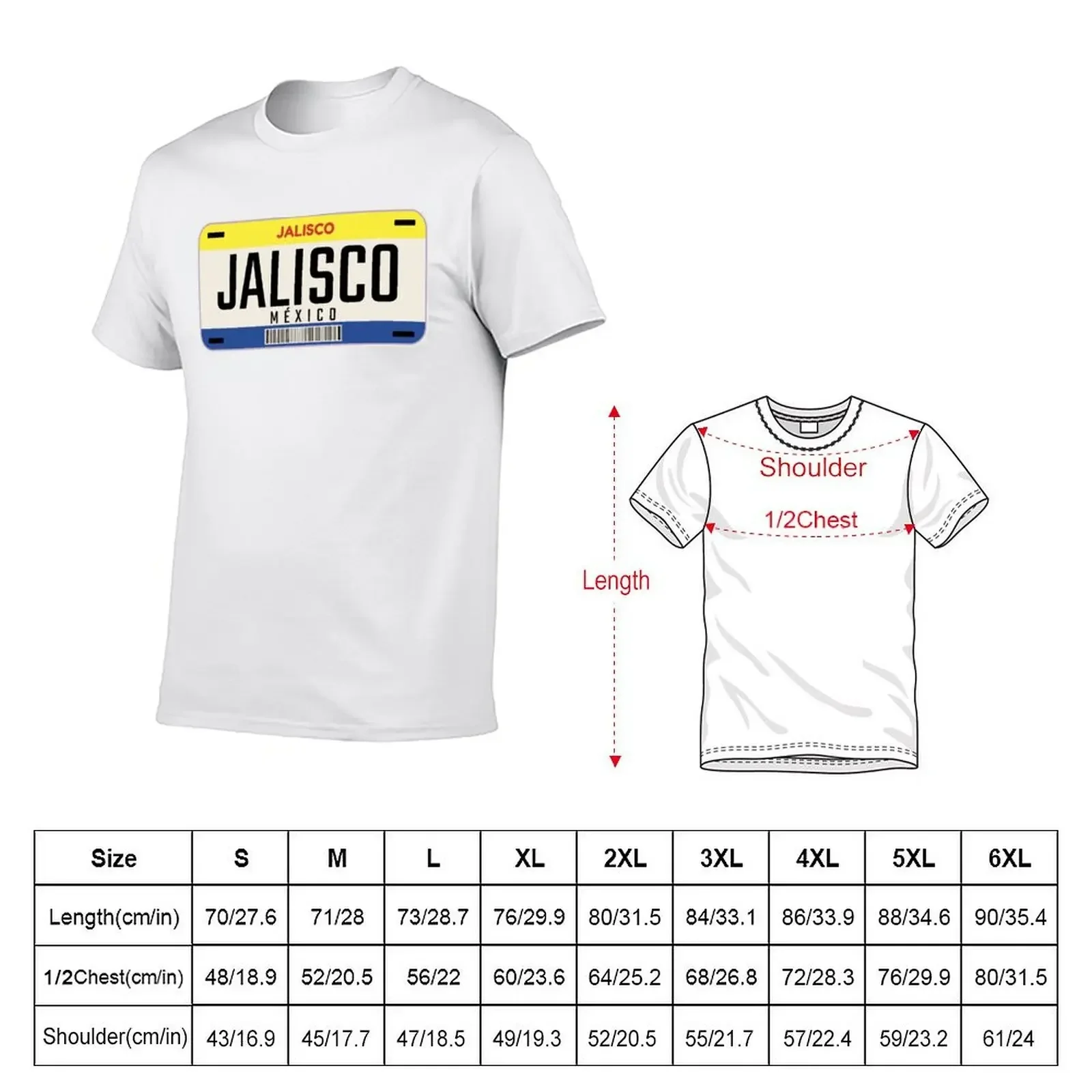 MEXICO JALISCO CITY LISENCE PLATE T-Shirt anime t shirts vintage t shirts Short sleeve tee men