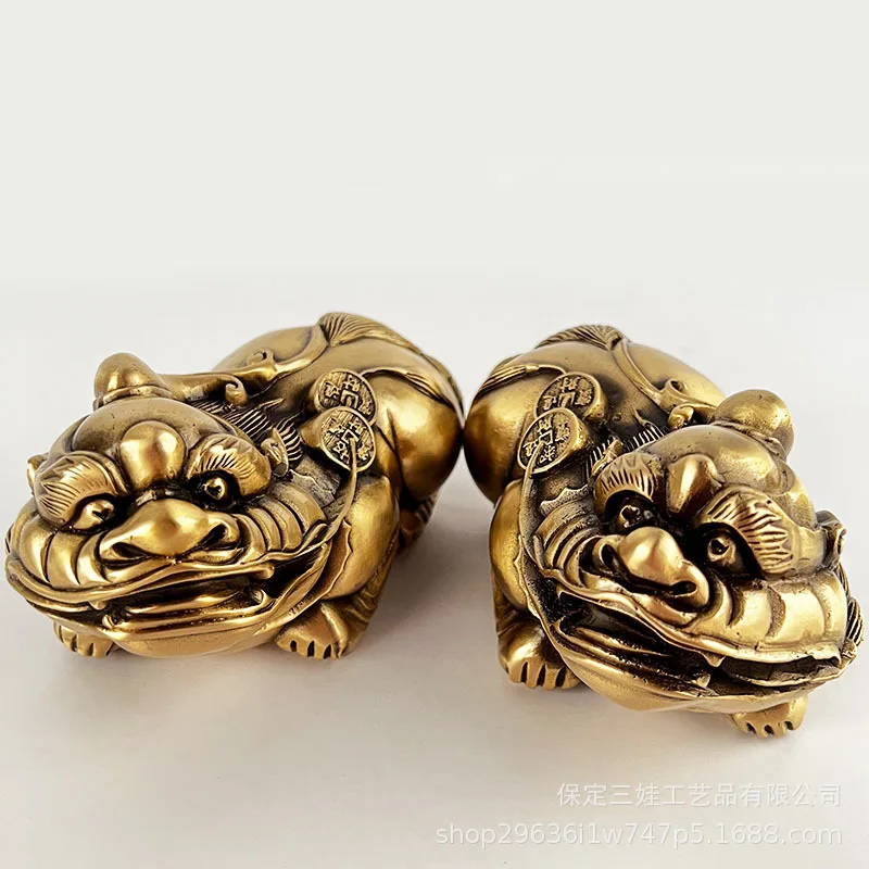 

Пара латунных украшений Пи Сю для дома, гостиной, прихожей, декора тумбы под телевизор, подарков на открытие офиса.