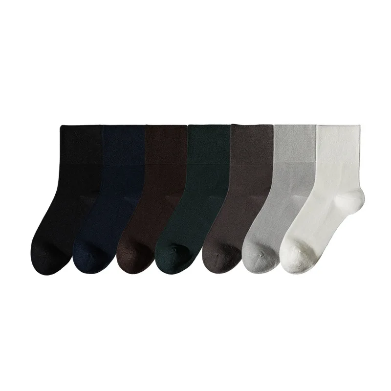 Men's Real Silk Business Dress Socks,Non-Tight Top,Breathable,Soft,Dark Green,for Office,Wedding,Formal Wear Mens Socks view 5