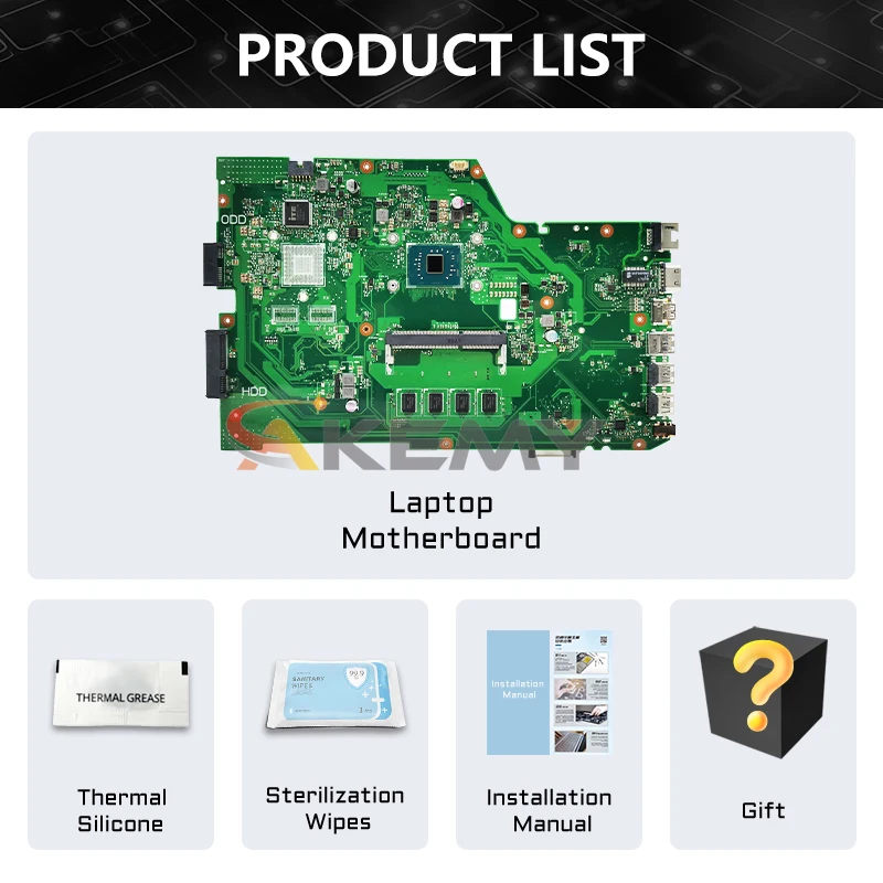 Per ASUS HighPerformance Mainboard X751N Scheda Madre Del Computer Portatile K751N X751 CPU N3350 N4200 N3450 2GB 4GB di RAM DIS Testato al 100%