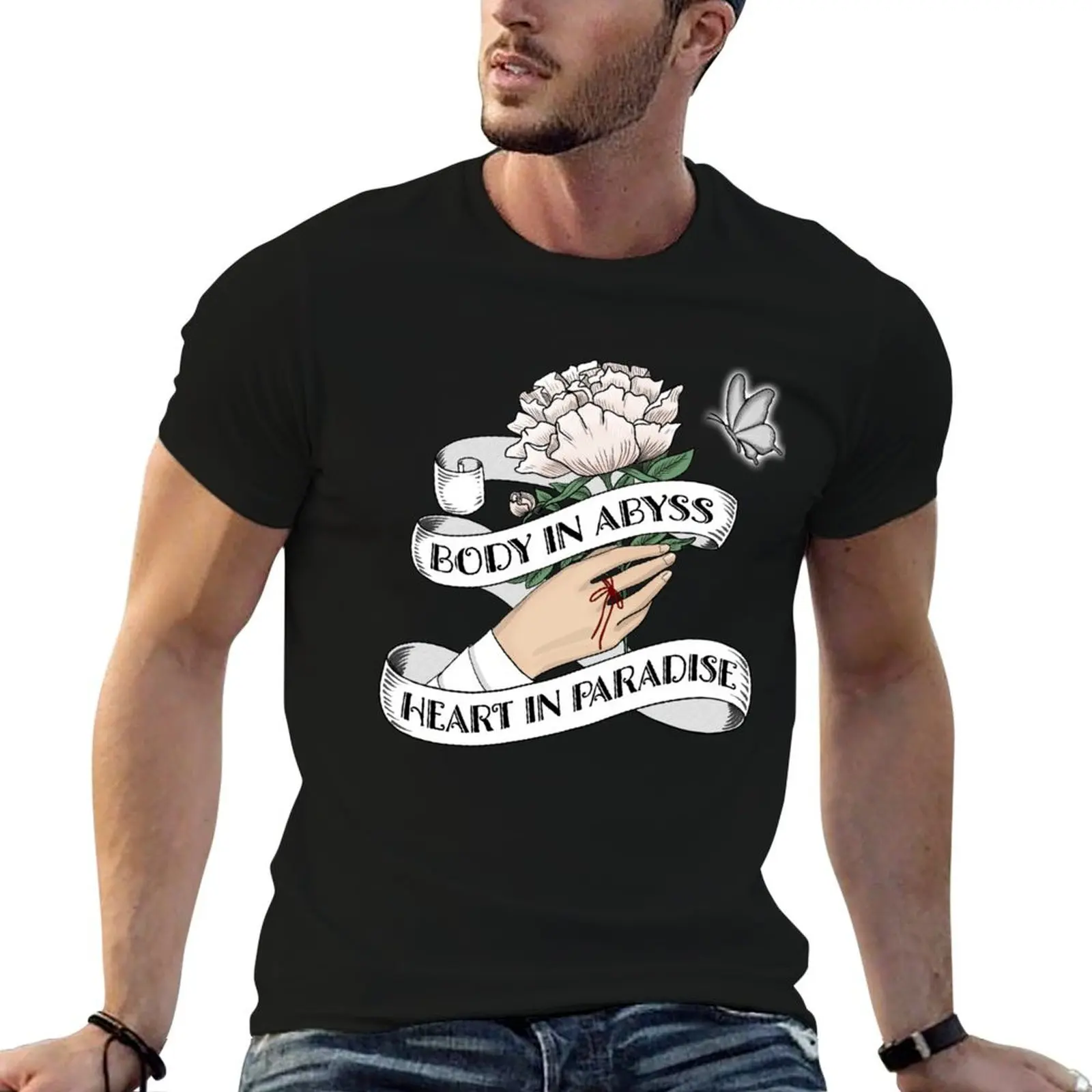 Body In Abyss, Heart In Paradise T-Shirt Vintage Style Printed Top