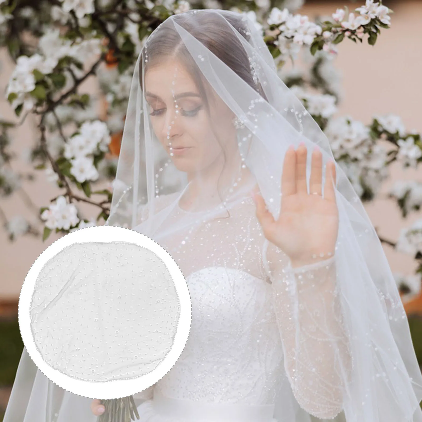 

Short Pearl Veil White Birdcage Wedding Accessory For Brides Photoshoots Portrait Sessions Korean Style Vintage Lace Face