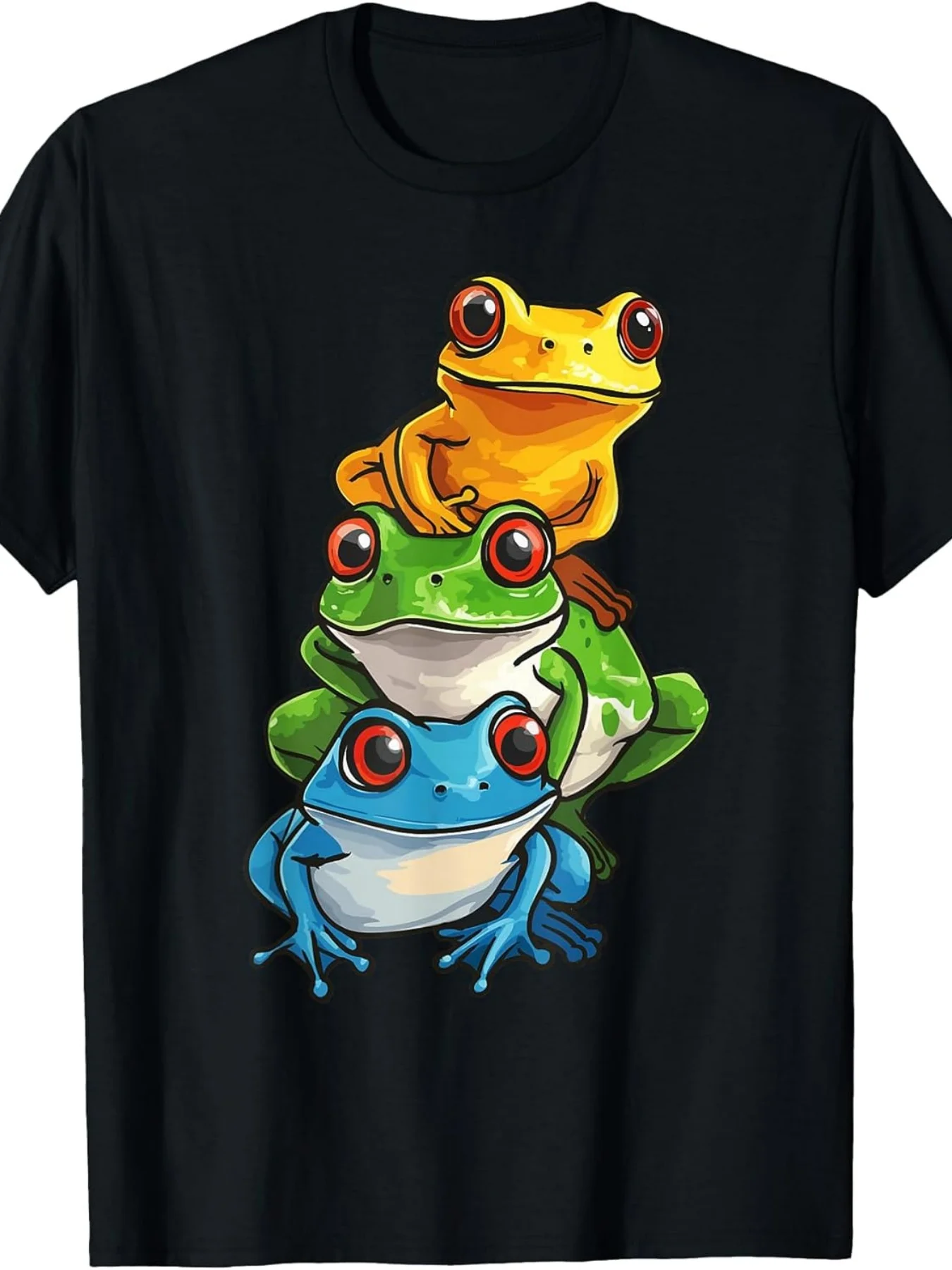 Frog T-Shirt, Men's Frog Shirt, Women's Frog Top, Frog Stacking T-Shirt, Fashion Boutique T-Shirt, Casual Wear, Printed Crew Neck T-Shirt, Gifts