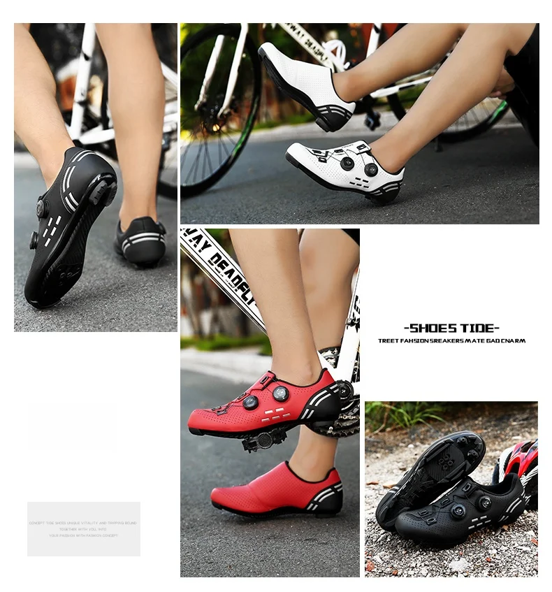 Hochwertige Fahrradschuhe Herren SPD selbstsichernde Rennrad-Sportschuhe Damen MTB Mountain rutschfeste Fahrradschuhe 36-47 – Detail 5