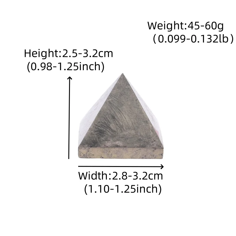 1PC Natural Pyrite Polished Crystal Pyramid Healing Stone Energy Tower Simple Crystal Ornaments For Home Decoration Gifts
