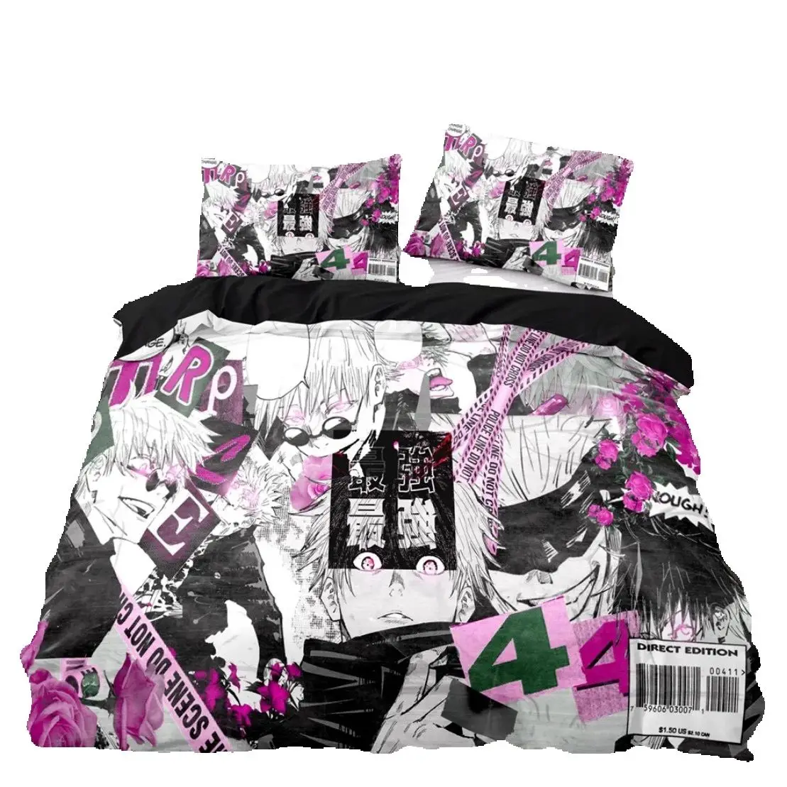 Japan Famous Anime Duvet Cover Sets,Jujutsu Kaisen Bedding Set,Satoru Gojo Quilt Cover and Pillowcases Single/Double/Queen/King