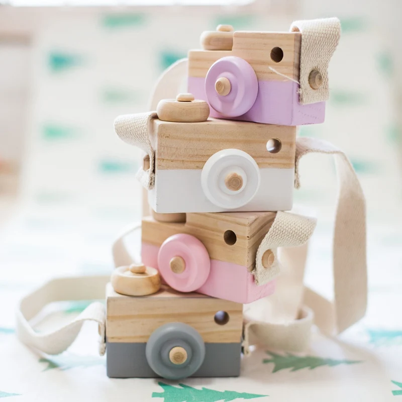 Cute Baby Wooden Toy Nordic Hanging Wooden Camera Toys Kids Toys 9.5*6*3cm Room Decor Furnishing Articles Birthday Gifts