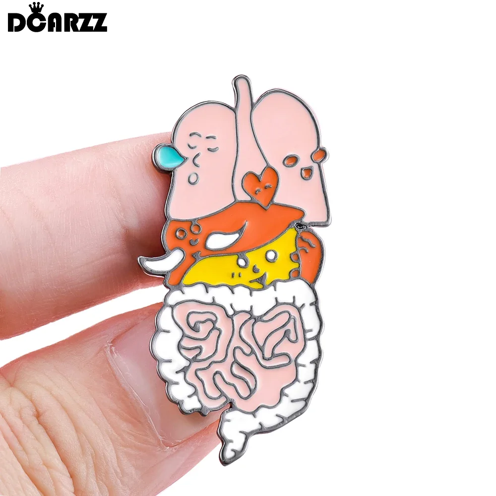 DCARZZ Anatomy Visceral Enamel Pin Medical Lung Stomach Intestines Brooch Gastroenterology Lapel Badge Medicine Jewelry Gifts