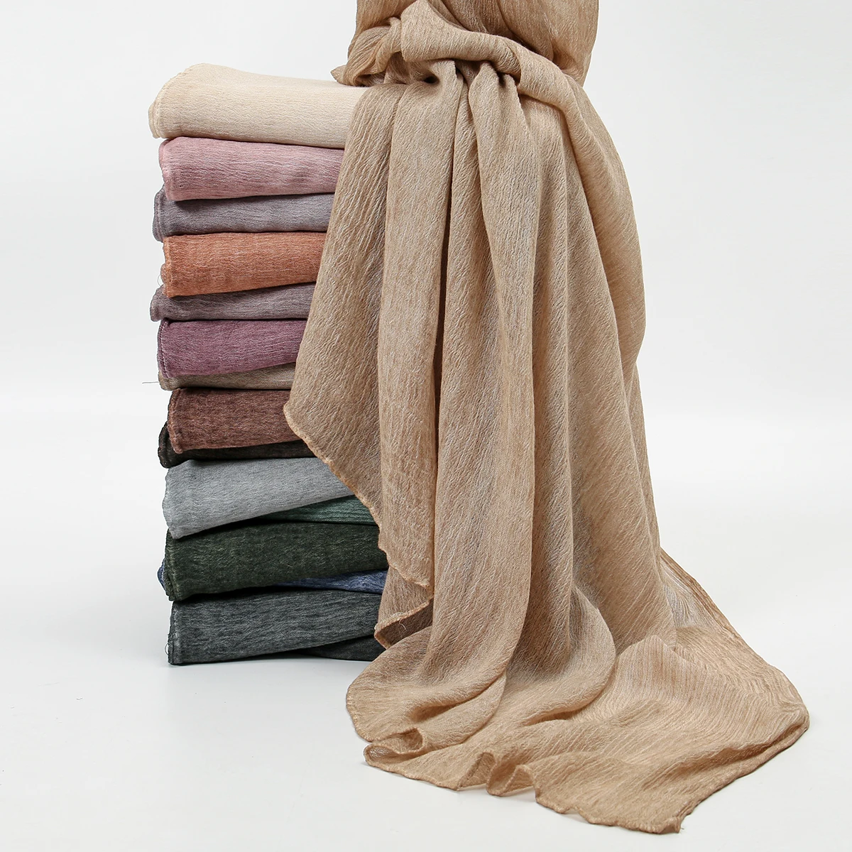 Nuevo Hiyab Sólido para Mujer Musulmana, Pañuelo de Ramadán, Chal Suave de Rayón y Algodón, Turbante Islámico, Diadema de Ramadán, Foulard 180*80cm