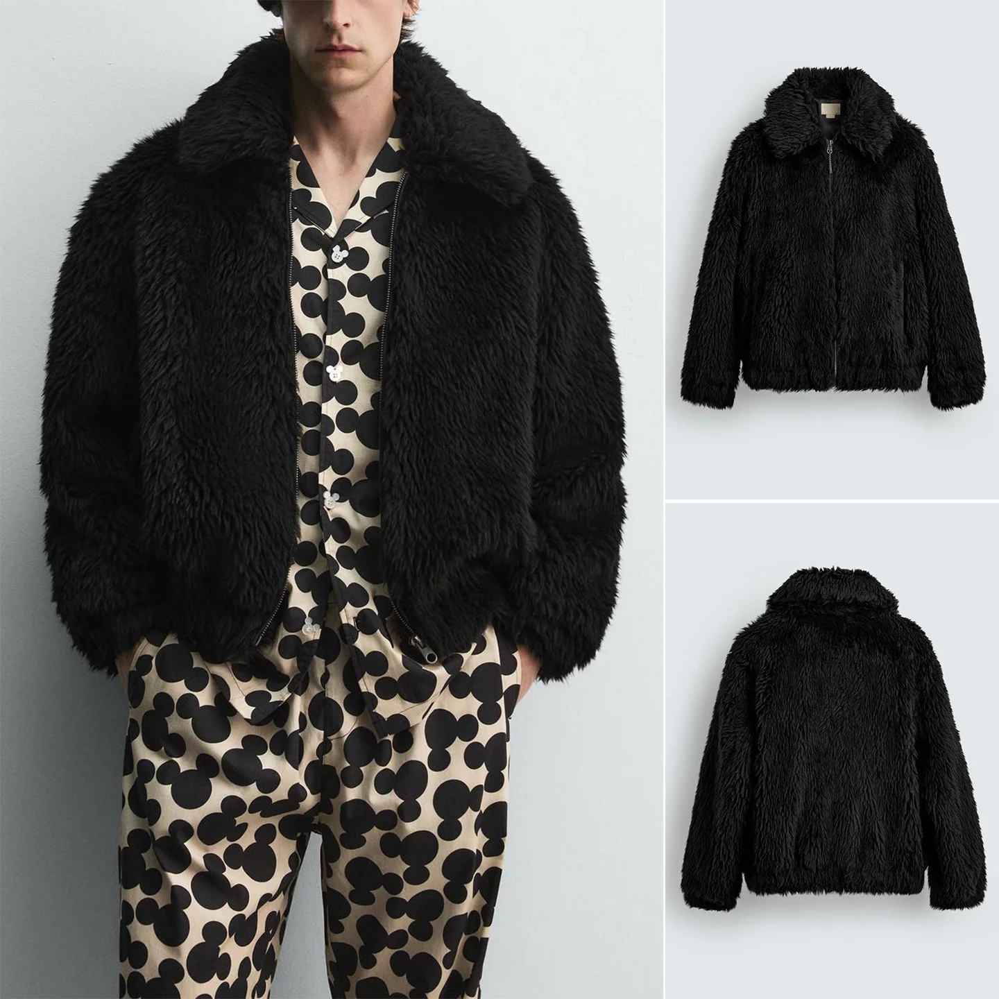 

Осень-зима, новое свободное мужское пальто из искусственного меха Jaet Long Sve с отложным воротником, молодежное пальто из полиэфирного волокна, недеформируемое